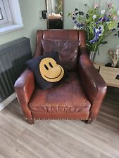 Brown leather armchair for sale  HITCHIN