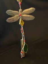 Vintage Dragon Fly Glass Bell Outdoor Chime Figure for sale  Shipping to South Africa