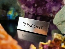 PAPAGOITE GEM DISPLAY NAME PLATE - EXHIBIT ARTIFACT LABEL-MUSEUM QUALITY for sale  Shipping to South Africa