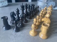Antique Staunton ? Fruitwood Chess Pieces In Mahogany Box for sale  Shipping to South Africa