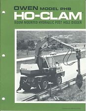 Equipment Brochure - Owen - HO-CLAM Hydraulic Post Hole Digger (E3515)  for sale  Shipping to United States