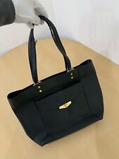 New Look Large Leather Handbag w/ Pockets - Black - One Size for sale  Shipping to South Africa