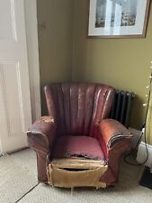 Antique red leather for sale  LONDON