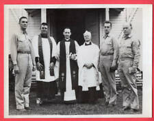 1945 USMC Bishop Confirma Iwo Jima Veterans 6x8 Foto de Notícia Original comprar usado  Enviando para Brazil