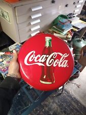 "Letrero de botón Coca Cola, era 2010 usado 12"" diámetro metal MUY BONITO" segunda mano  Embacar hacia Mexico