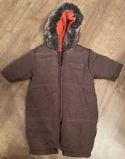 MOTHERCARE BROWN PADDED COAT SLEEPSUIT AGE 0-3 MONTHS for sale  MARCH