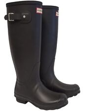 HUNTER Ladies Black Rubber Original Tall Wellington Boots UK3 RRP125 NEW for sale  Shipping to South Africa