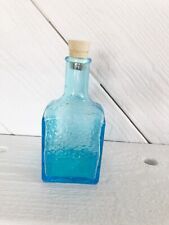 Preciosa Botella de Vidrio Turquesa con Corcho para Aceites Infundidos Licores Decorativos  segunda mano  Embacar hacia Argentina