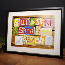 Beach art framed for sale  LONDON