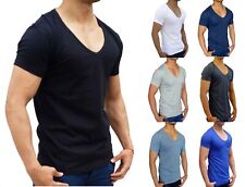 Usado, NOVA CAMISETA MASCULINA LISA GOLA V PROFUNDA SLIM FIT P - XXL EURO CASUAL MUSCLE FASHION comprar usado  Enviando para Brazil