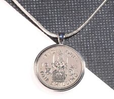 English/Scottish Shilling Coin Pendant-Choose A Year & Metal Colour - Birthday, used for sale  Shipping to South Africa