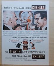 Anúncio de revista 1947 para Nescafé Instant Coffee - marido surpresa com ótimo café, usado comprar usado  Enviando para Brazil