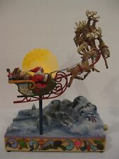 Jim Shore To All A Merry Night Masterpiece Santa Sleigh Musical & Moon Lights for sale  Punta Gorda