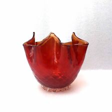 Vaso tigela de vidro arte vermelho rubi MURANO VENEZIANO FAZELLOTO, usado comprar usado  Enviando para Brazil