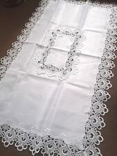 White crochet tablecloth for sale  DROITWICH