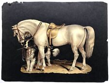 n/a/1890 relieve troquelado de caballo y perro ensillados segunda mano  Embacar hacia Mexico