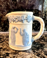 Vintage Wedgwood Queen's Ware Blue on White Miniature Creamer England Pitcher 4" for sale  Shipping to South Africa