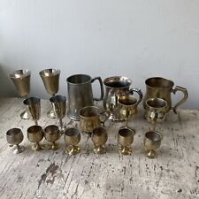 Vintage Pewter Tankards & Goblets 17 Items Various Job Lot Bundle, used for sale  Shipping to South Africa