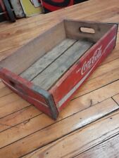 Vintage Enjoy Coca-Cola Red Wood Crate Wooden Carrier for sale  Shipping to South Africa