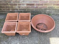 5 large ceramic look plastic planters  for sale  EASTLEIGH