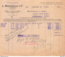 1946 facture bernardaud d'occasion  France