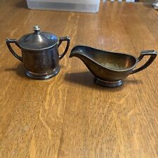 International Silver Co. Silver Soldered Gravy Boat and Sugar Bowl Hotel Faust for sale  Shipping to South Africa