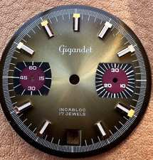 Reloj de pulsera vintage Gigandet 1970 cronógrafo wakmann esfera nuevo de lote antiguo para valjoux 7734 segunda mano  Embacar hacia Argentina