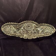 Used, Vintage Brilliant Cut Crystal Celery Boat Tray Scalloped Sawtooth Dish for sale  Shipping to South Africa