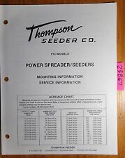 Thompson Seeder Power Spreader/Seeder PTO Models Manual TS005 for sale  Niagara Falls