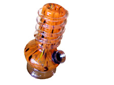 VTG Orange Speckled Heavy Thick Blown Glass Tobacco Water Pipe Bong  5.5"x3.5" for sale  Shipping to South Africa