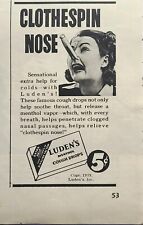 Luden's Menthol Cough Drops Penetrates Clogged Nose Vintage Print Ad 1940 for sale  Shipping to South Africa
