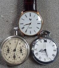 Lot 3 Montre Quartz a identifié chronographe lip gousset bracelet watch 119g  d'occasion  Landrecies