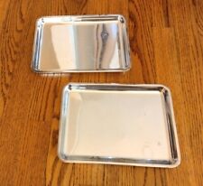 Pair of Silver Plated Serving Trays from B. Wiskemann 9.25" x 7" Model 227 for sale  Shipping to South Africa