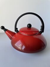 Used, Vintage Zen Cerise Cherry Le Creuset 1.6Qt Enamel Steel Red Whistling Tea Kettle for sale  Shipping to South Africa