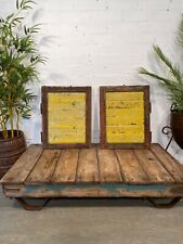 Par de persianas de madeira vintage antigas amarelas francesas europeias comprar usado  Enviando para Brazil