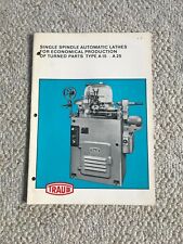 TRAUB A15 - A25 Single Spindle Automatic Lathes Sales Catalog, German Made for sale  Shipping to South Africa