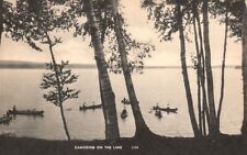 Postal vintage década de 1910 escena piragüismo en los árboles del lago hermosa naturaleza segunda mano  Embacar hacia Argentina