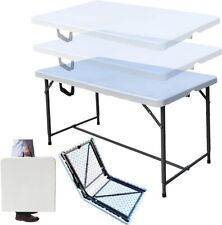 Garden Joy 4ft Folding Table w/3 Adjustable Heights Plastic Foldable for sale  Shipping to South Africa