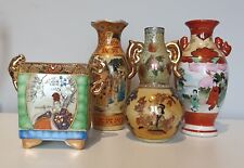 Oriental vases handpainted for sale  BOLTON
