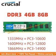 Usado, Memória RAM CRUCIAL DDR3 4GB 8GB 1333 1600 1866 desktop DIMM 240pins DDR3 16GB 32 comprar usado  Enviando para Brazil