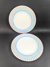 2 Vintage 1930's Macbeth Evans Petalware Pastel Bands Cremax Plates 8", used for sale  Shipping to South Africa