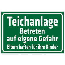 Schild sicherheit teichanlage gebraucht kaufen  Deutschland