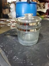 Vintage Pyrex 6283 Flameware Glass Double Boiler w/Lid 1.5qt 3 Pc Set for sale  Shipping to South Africa