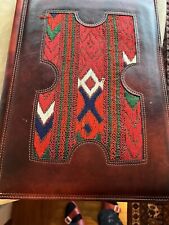 Hermosa carpeta portafolio hecha a mano cuero con alfombra afgana segunda mano  Embacar hacia Argentina