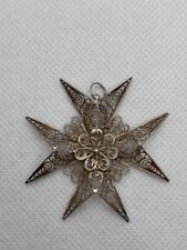 Piękny elegancki wisiorek ze srebra próby 925 "Krzyż maltański" filigran na sprzedaż  PL