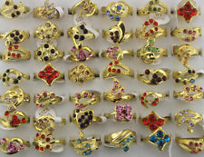 Lotes por atacado 40 peças anel misto de strass colorido ouro P anéis da moda feminina comprar usado  Enviando para Brazil