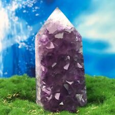 Usado, 202G Natural Amatista Ágata Cuarzo Obelisco Cristal Mineral Especie Varita Punto segunda mano  Embacar hacia Argentina