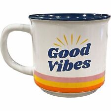 Taza arco iris motivacional Boston Warehouse Good Vibes color retro estilo años 80 18 oz segunda mano  Embacar hacia Argentina