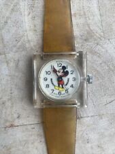 Mickey Mouse Watch Bradley Lucite Rare 1970s Collectible Swiss Skeleton Free SH for sale  Shipping to South Africa