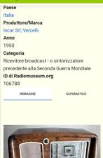 Radio valvole incar usato  Reggio Calabria